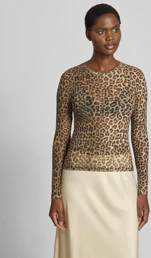 Vero Moda Slim Fit shirt met lange mouwen met ronde hals model 'LOVA' - Foto 10