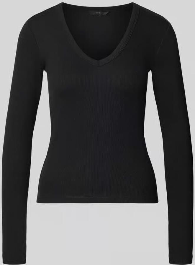 Vero Moda Slim fit shirt met lange mouwen van katoenmix model 'CHLOE'