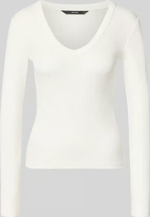 Vero Moda Slim fit shirt met lange mouwen van katoenmix model 'CHLOE'