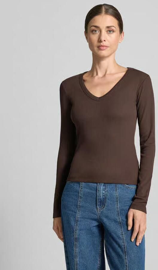 Vero Moda Slim fit shirt met lange mouwen van katoenmix model 'CHLOE' - Foto 3