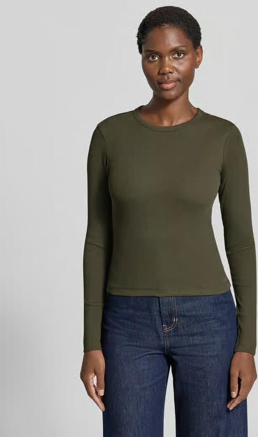 Vero Moda Slim fit shirt met lange mouwen van katoenmix model 'CHLOE' - Foto 3