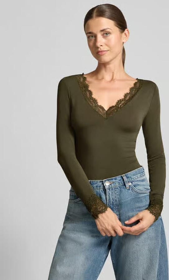 Vero Moda Slim fit shirt met lange mouwen van modalmix met wol model 'SKYE' - Foto 3