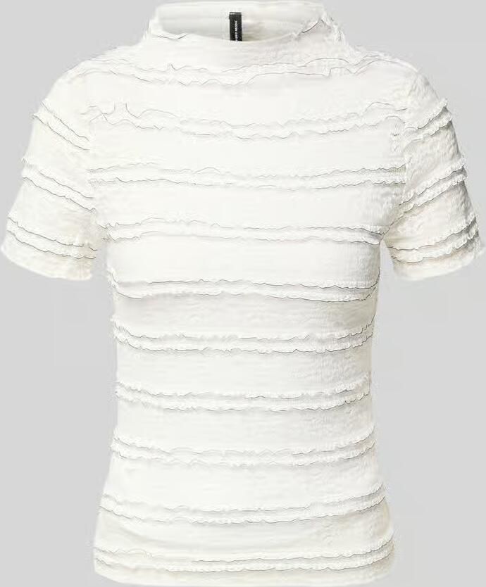 Vero Moda slim fit T-shirt met structuurpatroon model 'ABIGAIL' - Foto 5