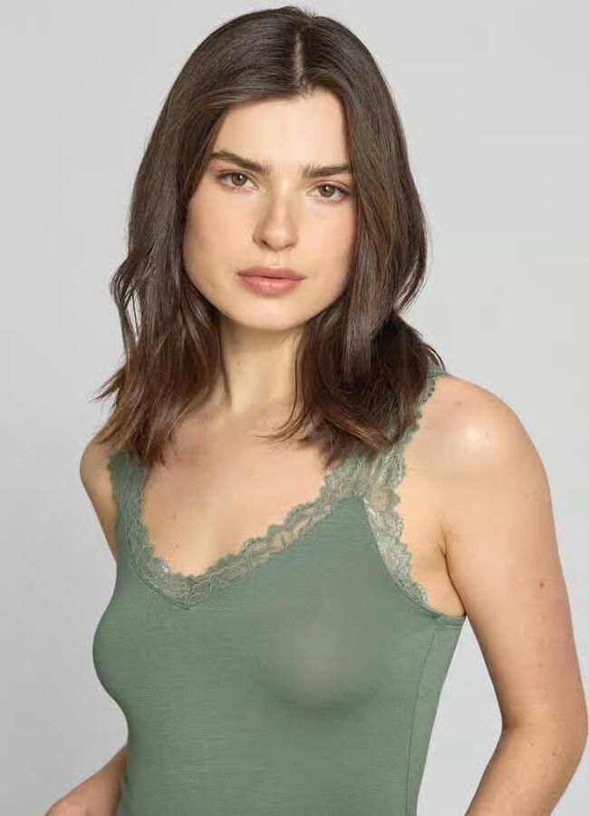 Vero Moda Regular fit top met bandjes en kant model 'ROSA' - Foto 7
