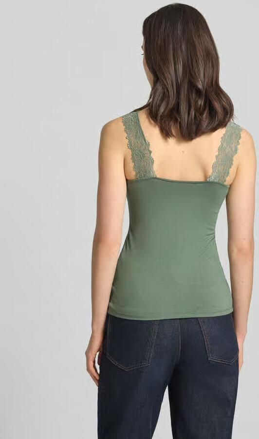 Vero Moda Regular fit top met bandjes en kant model 'ROSA' - Foto 9