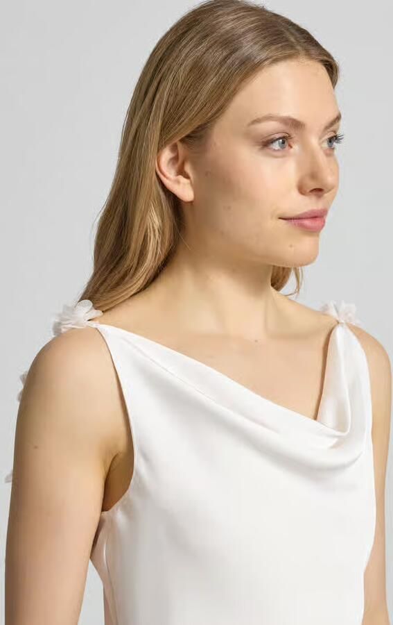 Vero Moda Vloeiende bruidsjurk van satijn model 'ANALEIA'