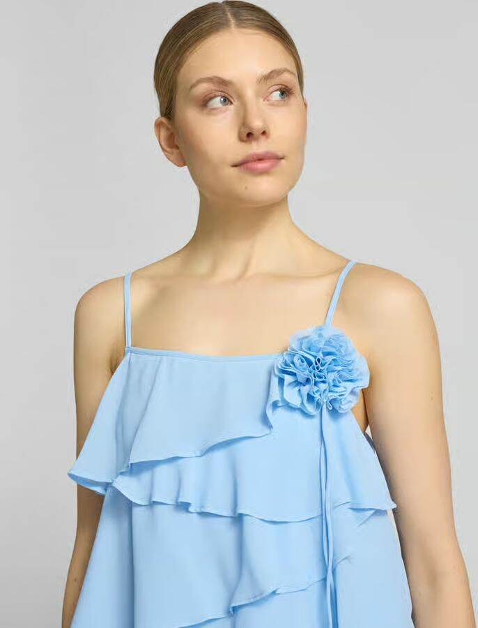 Vero Moda Vloeiende cocktailjurk met volants model 'ALADYN'