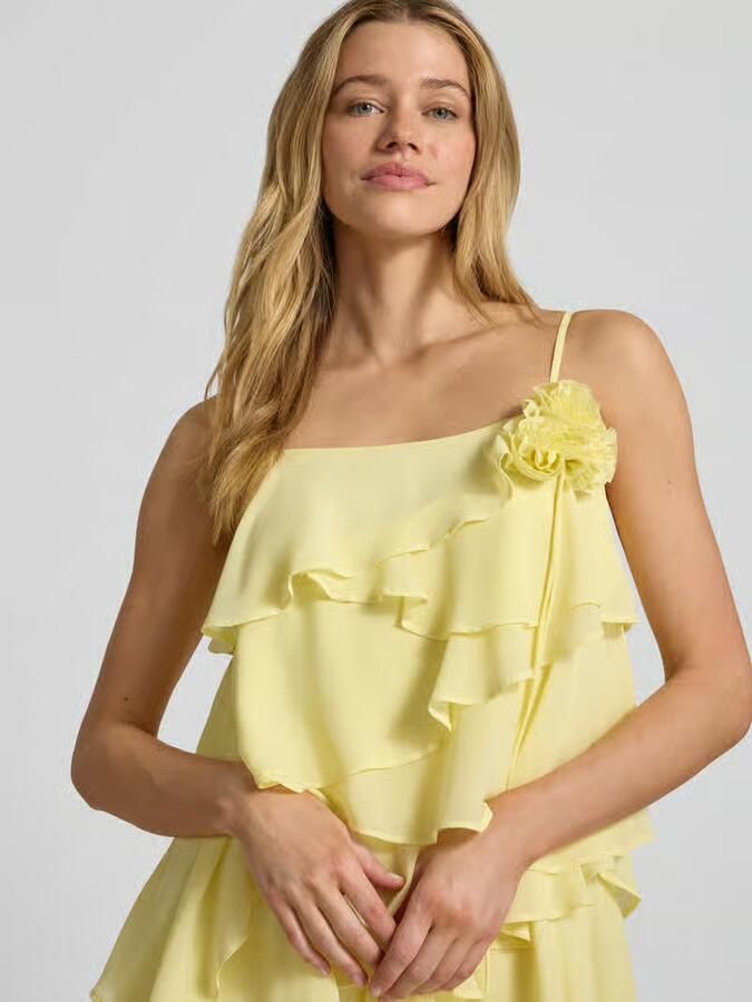 Vero Moda Vloeiende cocktailjurk met volants model 'ALADYN'