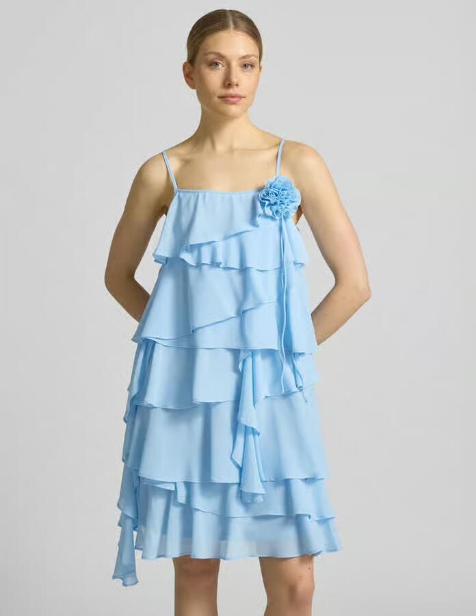 Vero Moda Vloeiende cocktailjurk met volants model 'ALADYN' - Foto 3