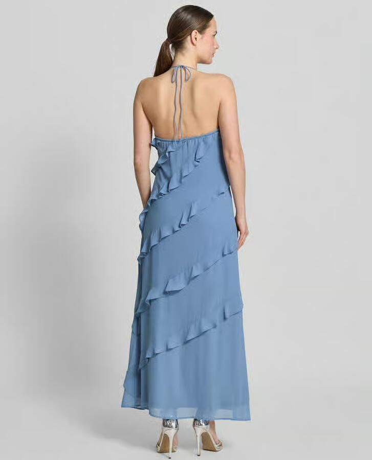 Vero Moda Vloeiende maxi-jurk met chiffon-ruches model 'MARJORIE' - Foto 2