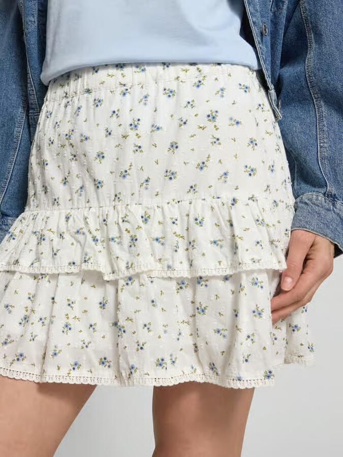 Vero Moda Volant mini-rok van puur katoen 'TRINE'