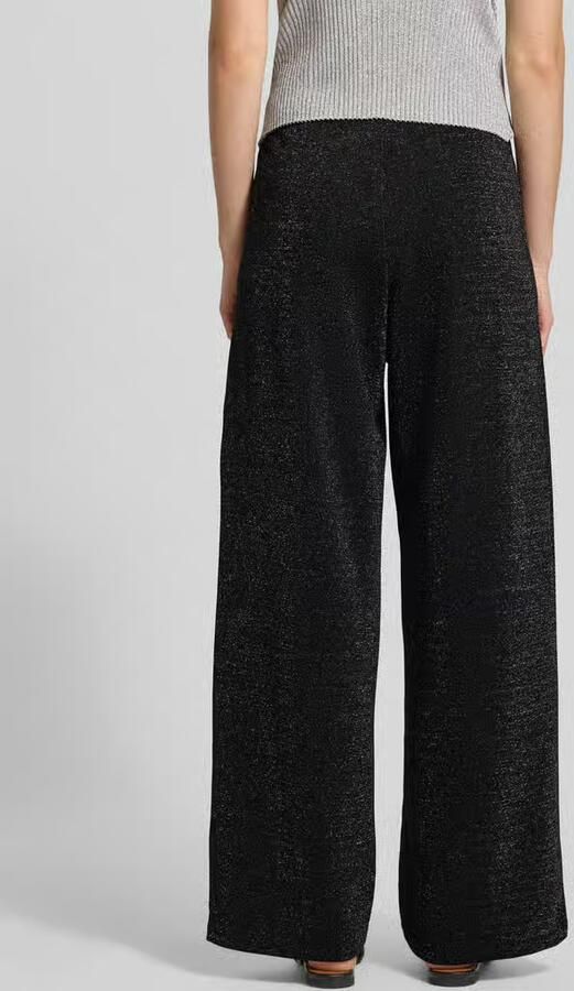 VERO MODA wide leg high waist casual broek zwart met glitter - Foto 12