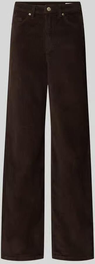 VERO MODA wide leg casual corduroy broek donkerbruin - Foto 4