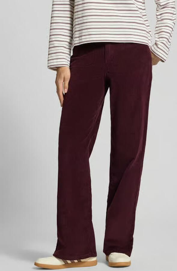 VERO MODA corduroy wide leg high waist casual broek donkerrood - Foto 5