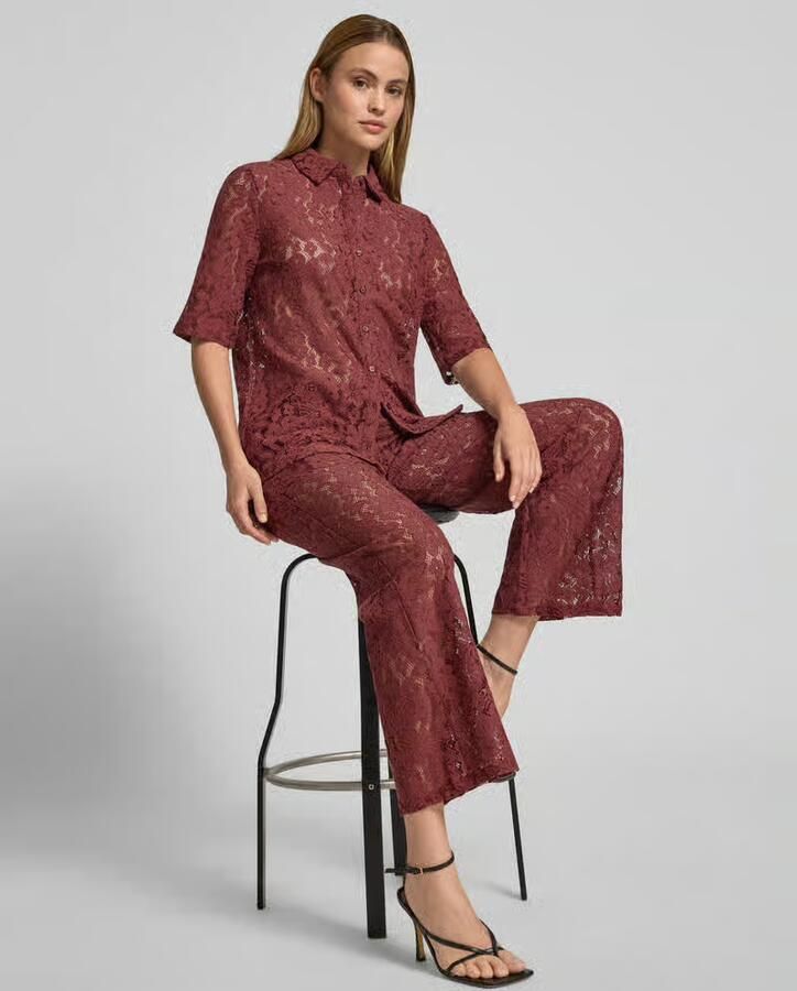 Vero Moda Wijde broek in kantlook model 'HONEY'