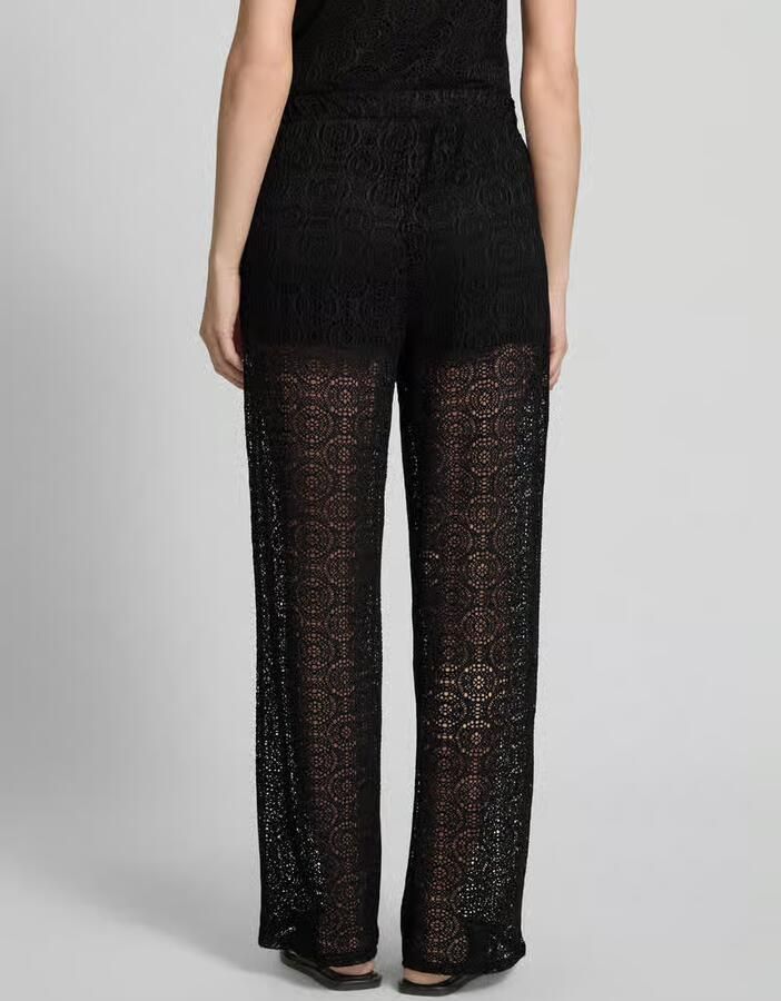 Vero Moda regular fit wijdte broek met semitransparante garnering model 'MAYA' - Foto 2