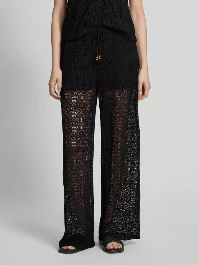 Vero Moda regular fit wijdte broek met semitransparante garnering model 'MAYA' - Foto 3