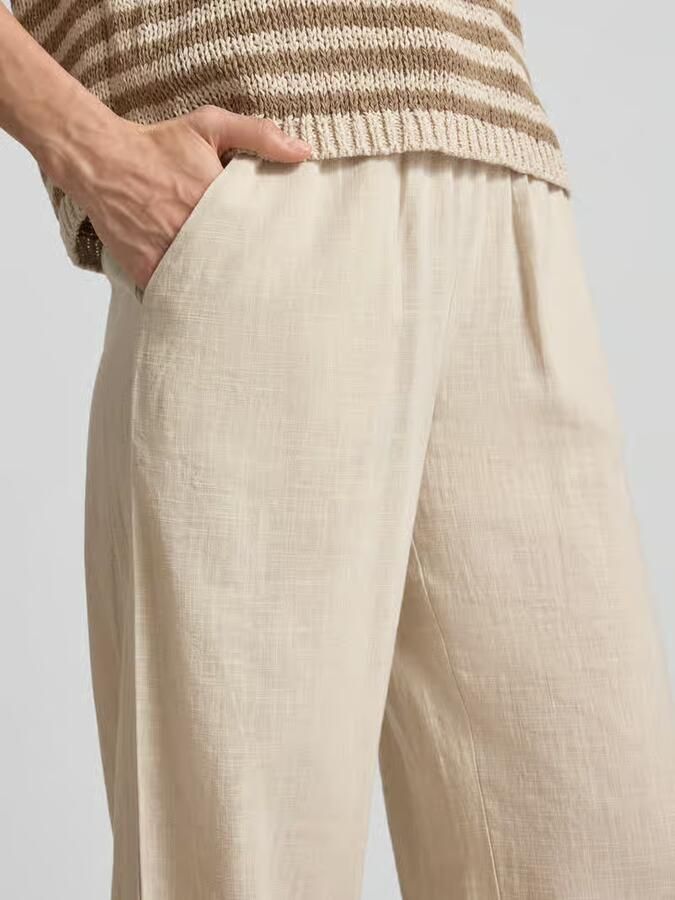 Vero Moda Wijde broek van mix van katoen en linnen model 'CAIA' - Foto 9