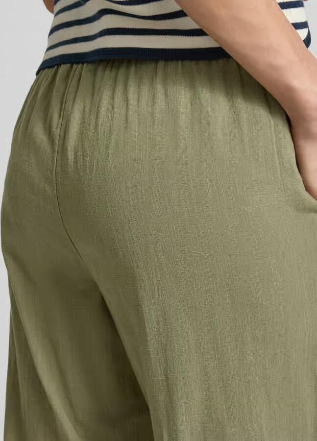 Vero Moda Wijde broek van mix van katoen en linnen model 'CAIA'