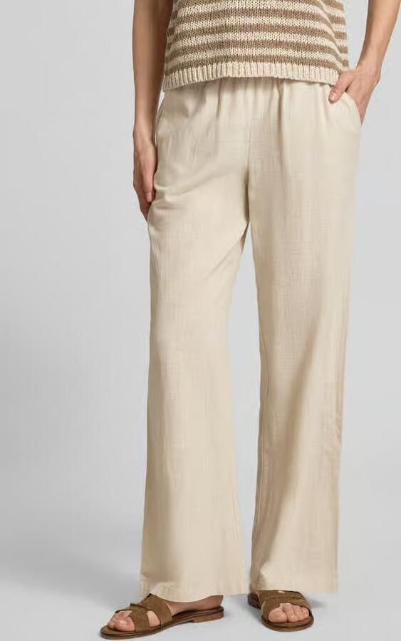 Vero Moda Wijde broek van mix van katoen en linnen model 'CAIA' - Foto 11
