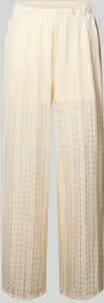 VERO MODA wide leg regular waist casual broek broderie ecru - Foto 2