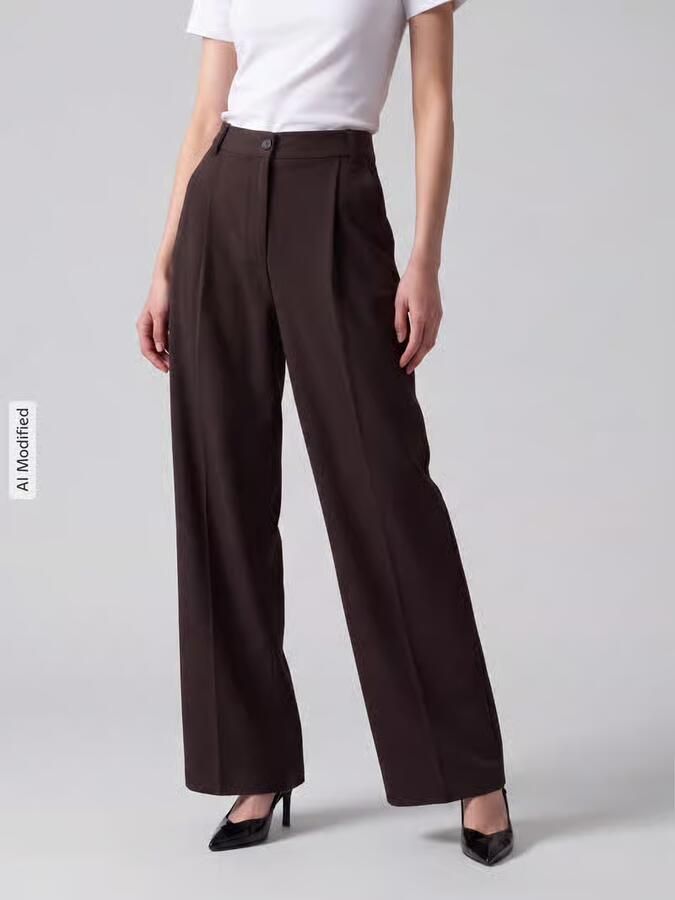 Vero Moda Wijdvallende broek met viscose model 'STELLA' - Foto 3