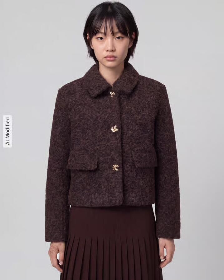 Vero Moda Zipperjack met goudkleurige sierknopen - Foto 5