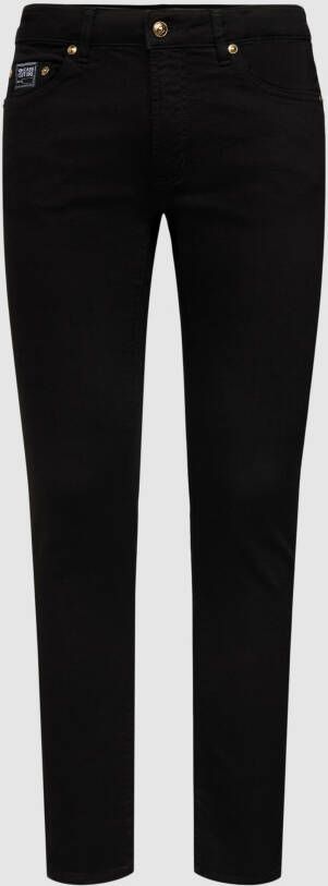 Versace Jeans Couture Pantalone 5 zakken en logo afgedrukt Back Man 73Gab5S6-Cdw00 Black Zwart Heren