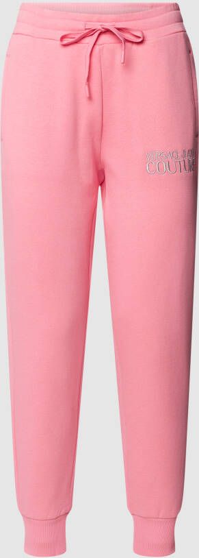 Versace Jeans Couture Roze Logo Geborduurde Fitness Broek Pink Dames