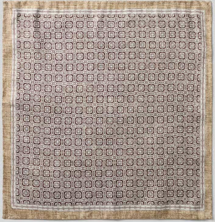 Verugia Pochet van pure zijde met all-over print