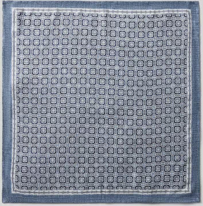 Verugia Pochet van pure zijde met all-over print