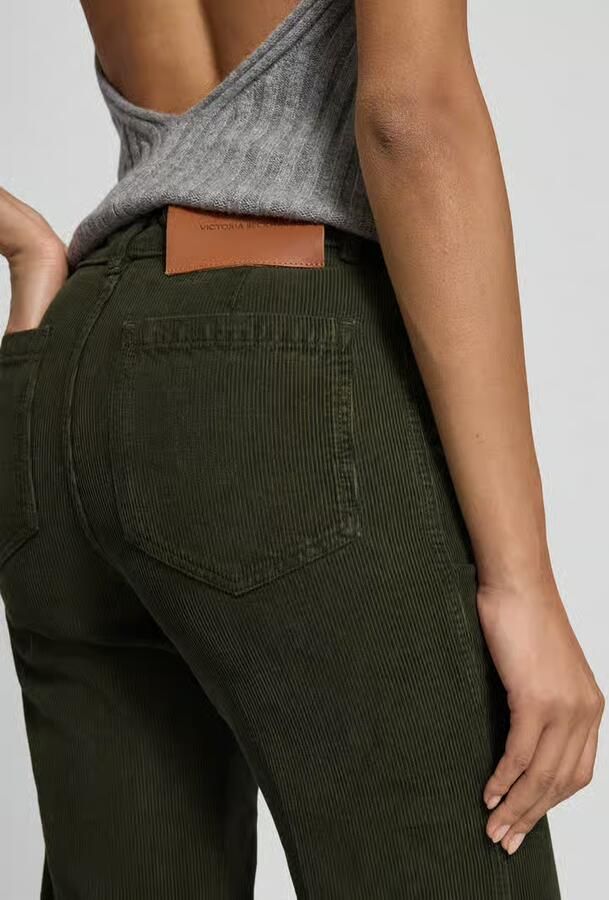 Victoria Beckham High rise wide fit corduroy broek