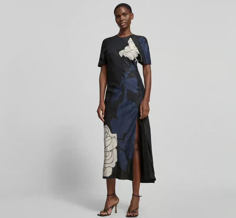 Victoria Beckham Slim fit maxi-jurk van pure viscose - Foto 3