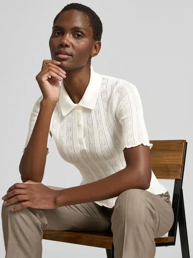Victoria Beckham slim fit poloshirt in brei-look
