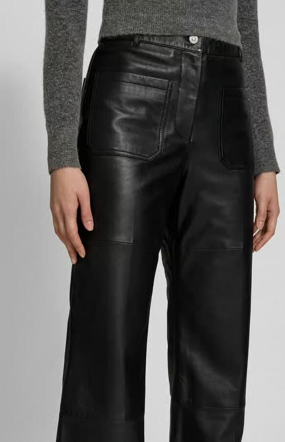 Victoria Beckham Stoffen broek in leerlook