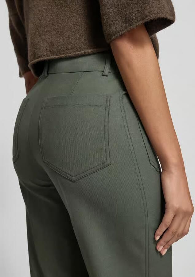 Victoria Beckham Straight fit bandplooibroek met wol