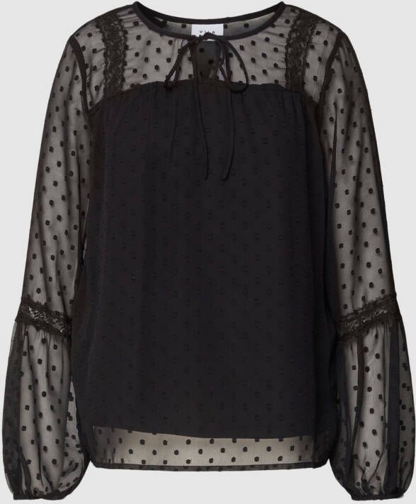 VILA semi-transparante top VIEDEE van polyester zwart - Foto 2