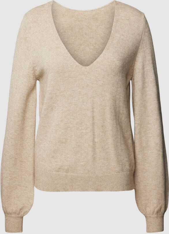 Vila Gebreide pullover van viscosemix met V-hals model 'RIL'