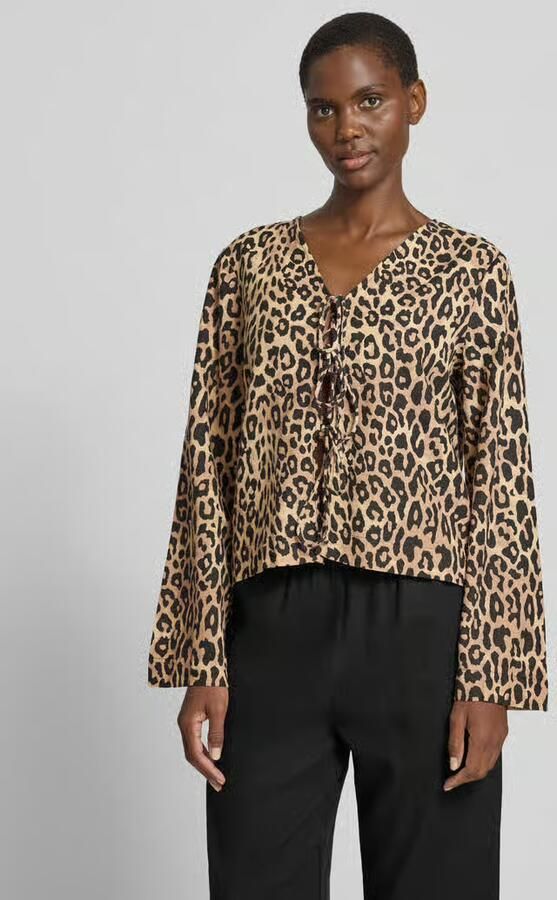 Vila Blouse met kimonomouwen en vetersluiting model 'PRISILLA' - Foto 5