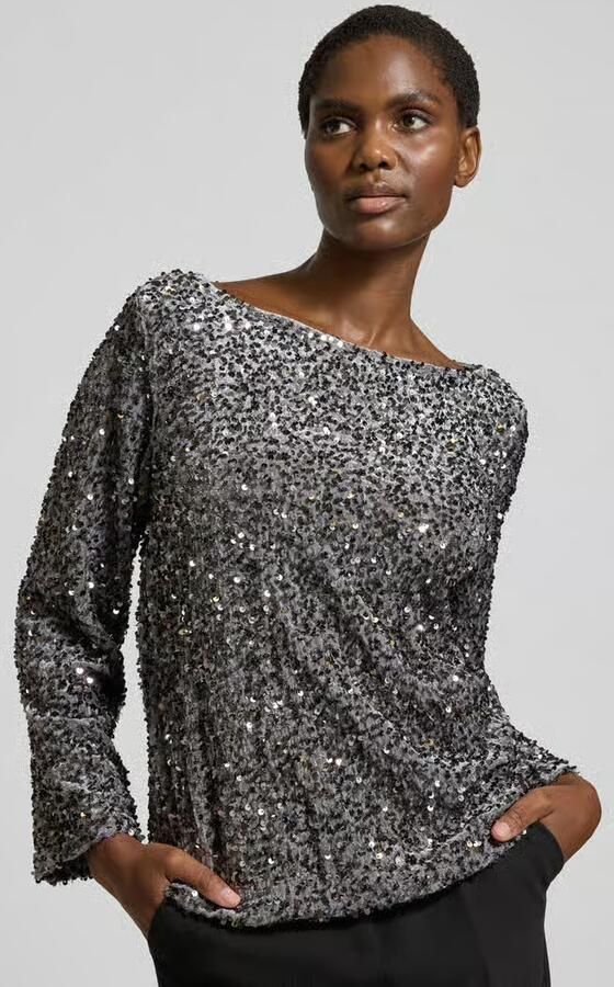 Vila Blouseshirt met pailletten model 'FAITH' - Foto 4