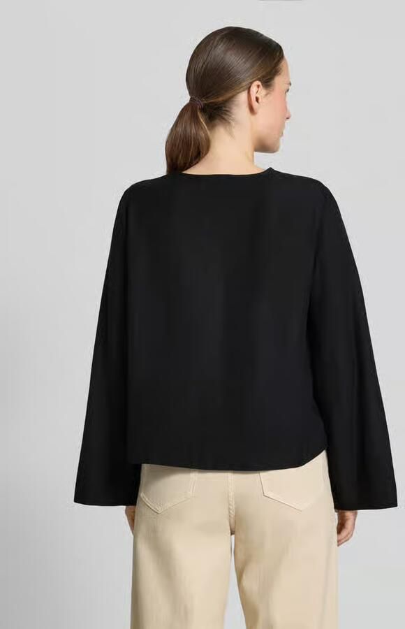 Vila Blouseshirt van viscosemix met vetersluiting