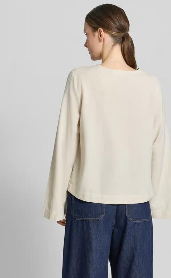 Vila Blouseshirt van viscosemix met vetersluiting