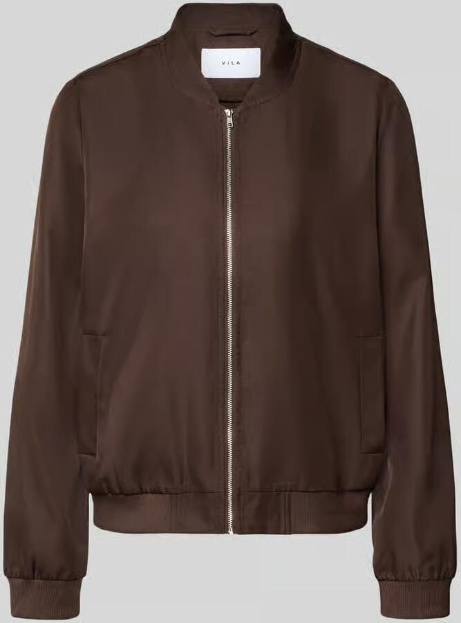 Vila Regular fit bomberjack met opstaande kraag model 'Papaya'