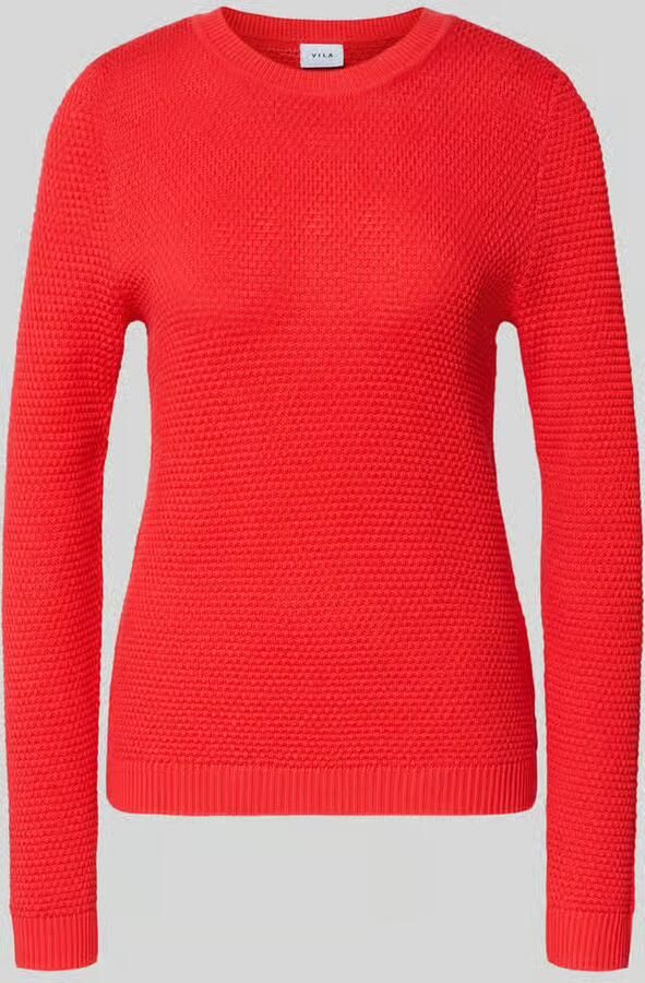 Vila Gebreide pullover met geribde boorden model 'dalo'