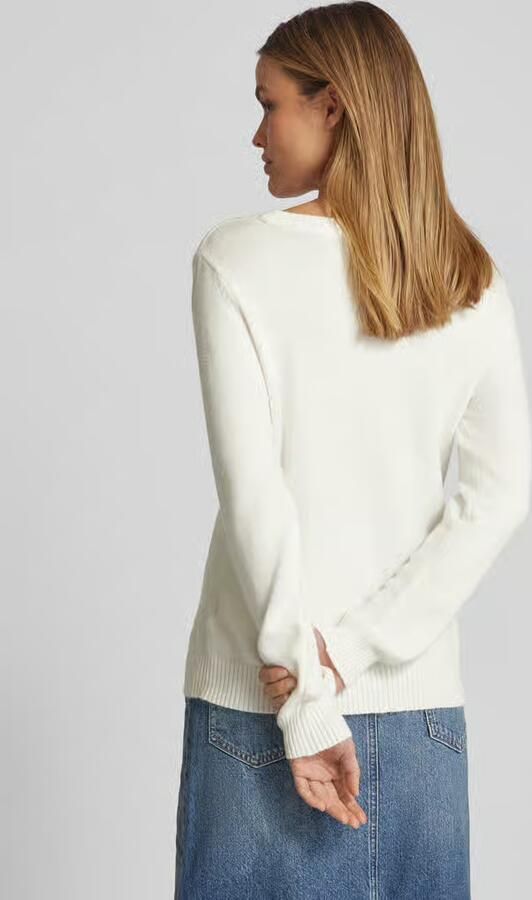 Vila Wit Gebreid Kledingstuk met Lange Mouwen White Dames - Foto 12