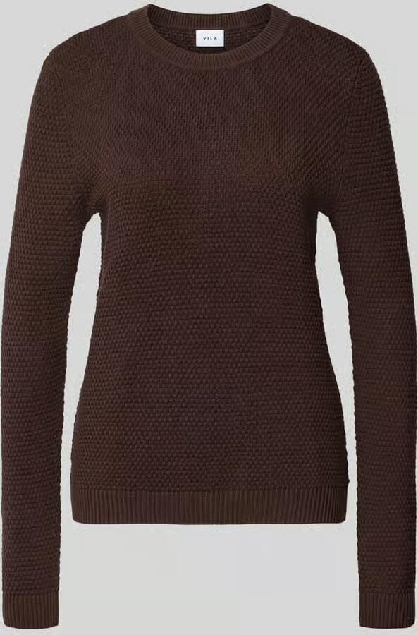 Vila Gebreide pullover met structuurpatroon en ronde hals