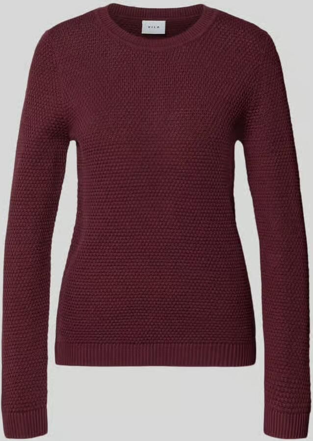 Vila Gebreide pullover met structuurpatroon en ronde hals