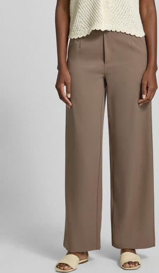 VILA wide leg high waist casual broek taupe - Foto 8