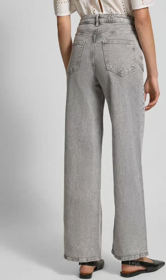 VILA high waist wide leg jeans light grey - Foto 4