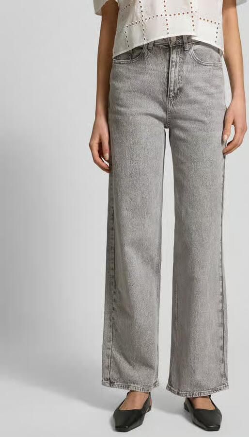 VILA high waist wide leg jeans light grey - Foto 5